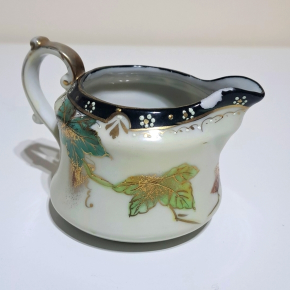 Nippon Hand Painted Creamer - Blue Red Green Leaves - Picture 3 of 6